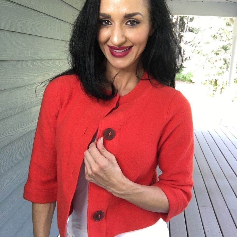 Olsen Selection orange wool coat